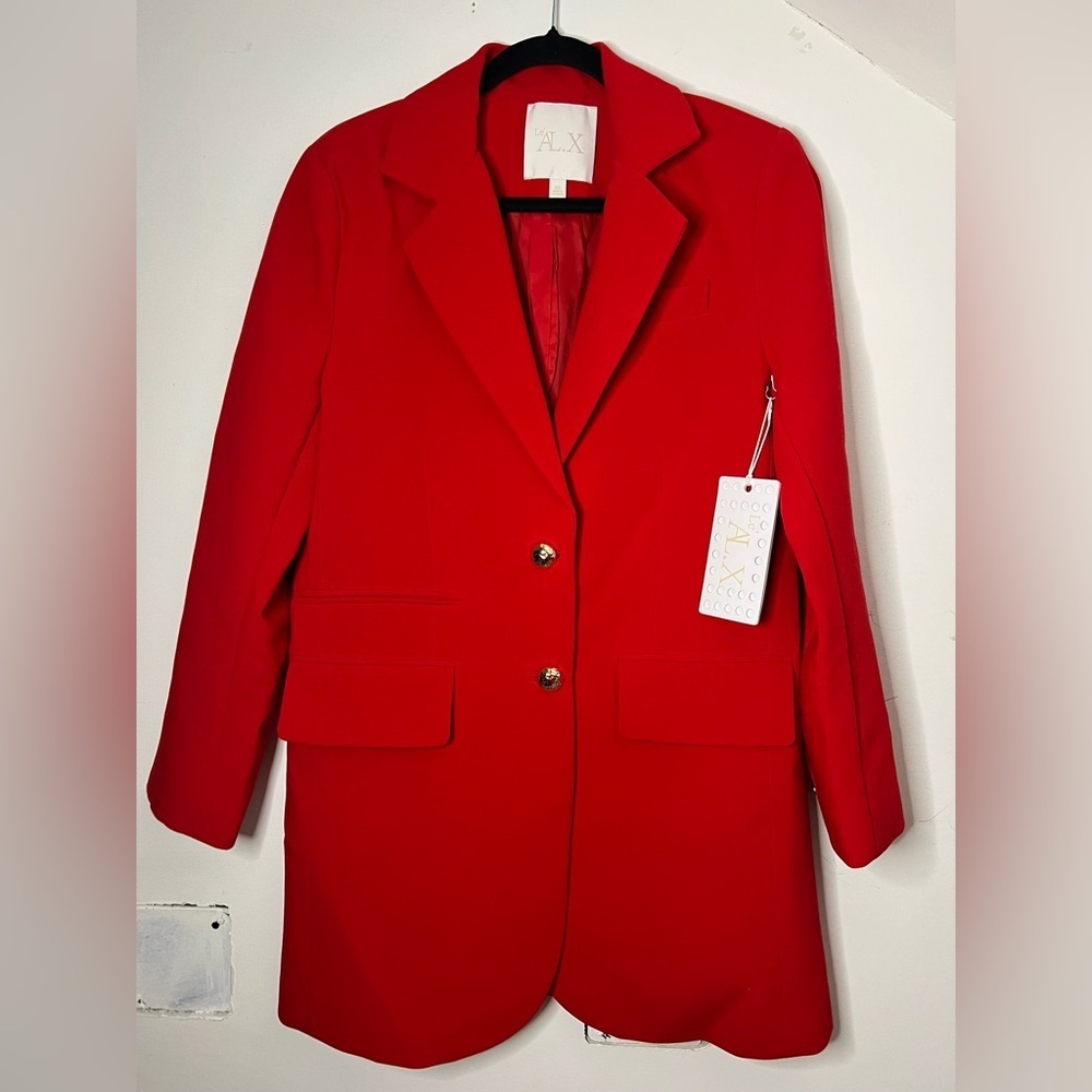 Le' AL.X Ruby Red Women's Blazer Size XS NWT